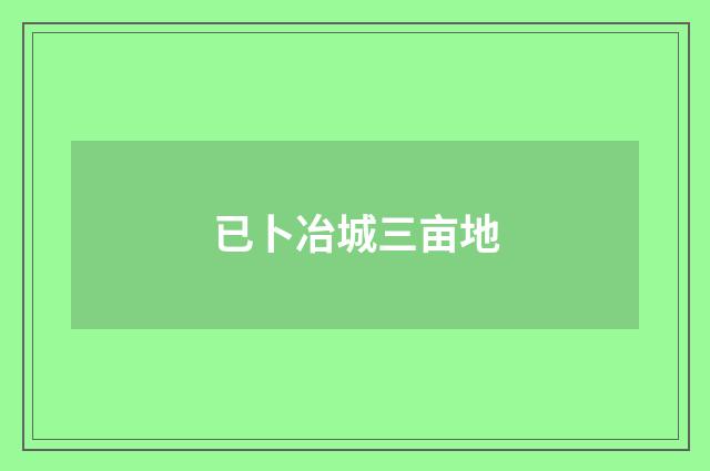 已卜冶城三亩地
