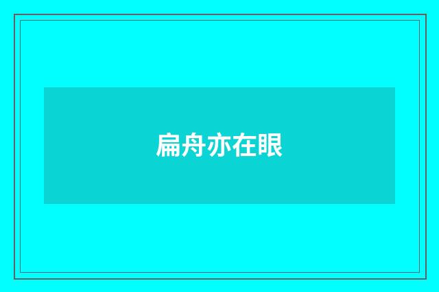 扁舟亦在眼
