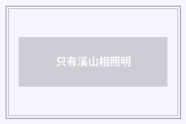 只有溪山相照明