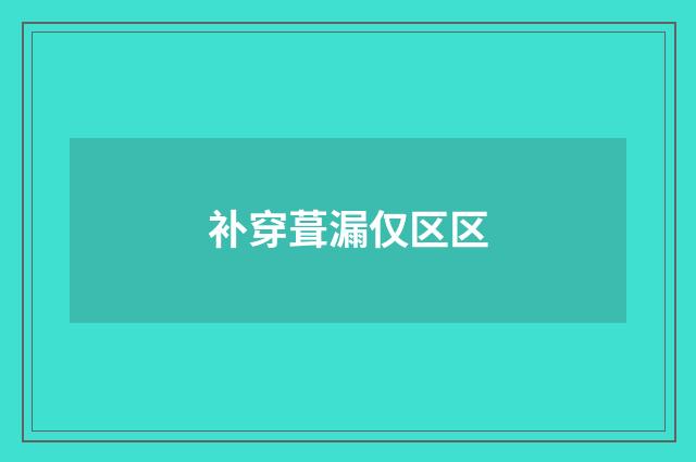 补穿葺漏仅区区