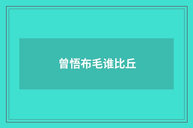 曾悟布毛谁比丘