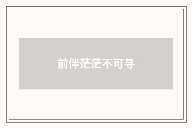 前伴茫茫不可寻