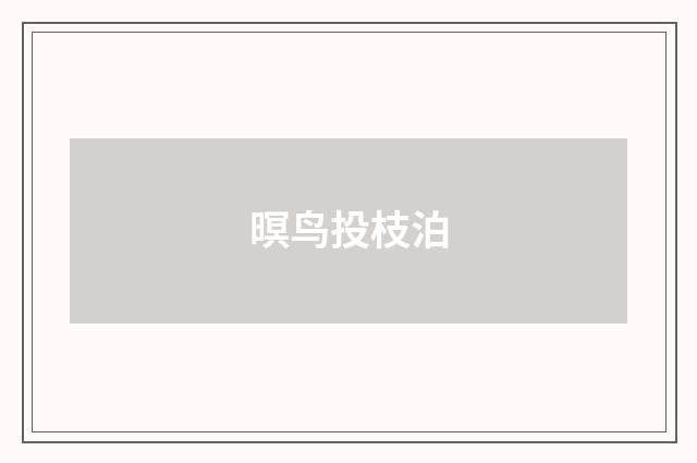 暝鸟投枝泊