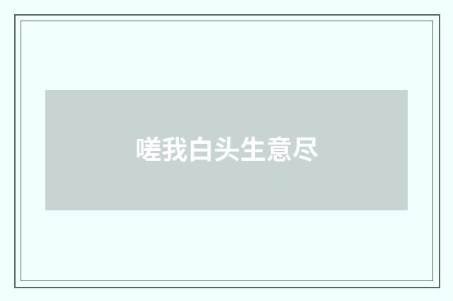 嗟我白头生意尽