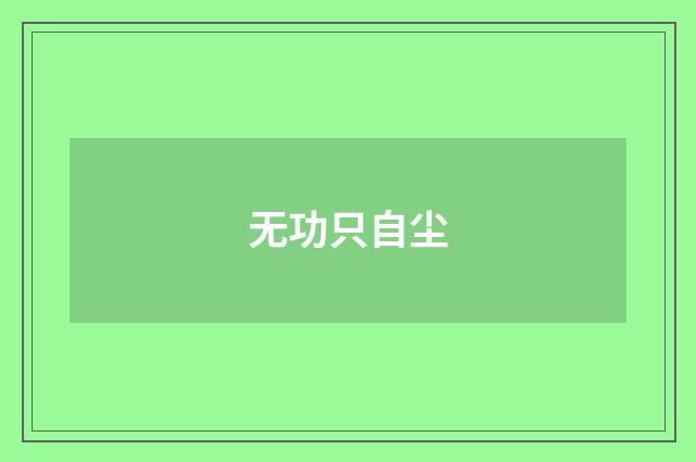 无功只自尘