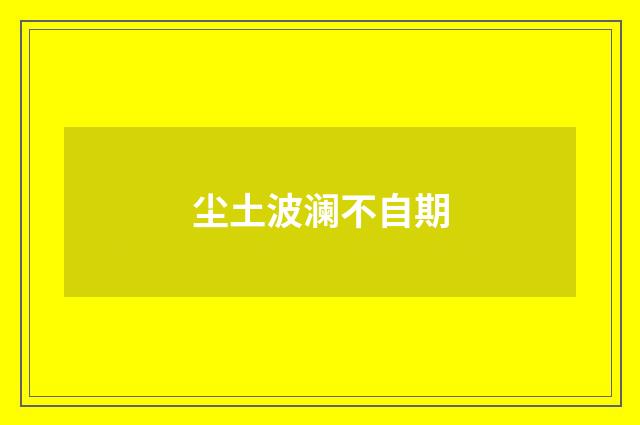 尘土波澜不自期