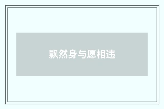 飘然身与愿相违