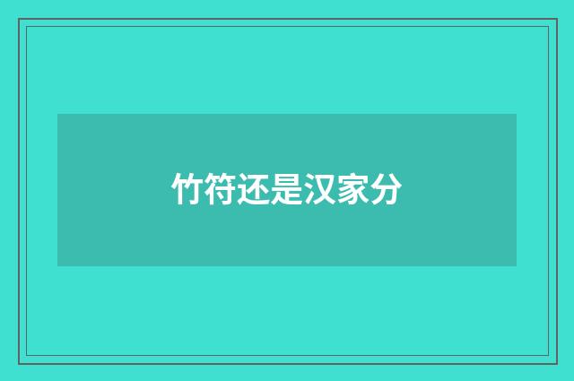 竹符还是汉家分