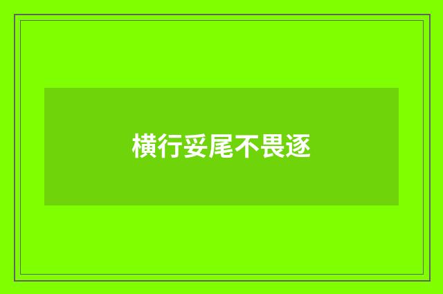 横行妥尾不畏逐