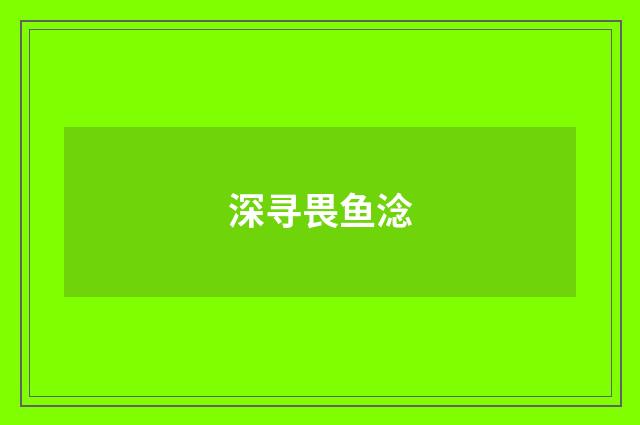 深寻畏鱼淰