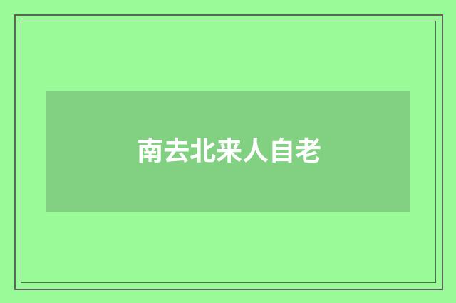 南去北来人自老