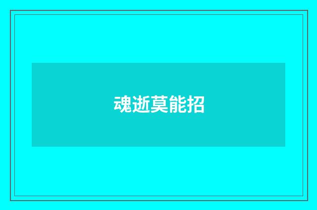 魂逝莫能招