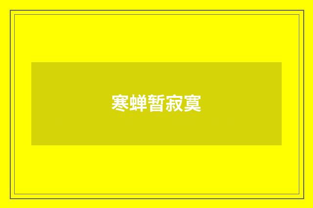 寒蝉暂寂寞