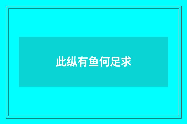 此纵有鱼何足求