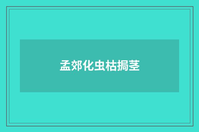 孟郊化虫枯挶茎