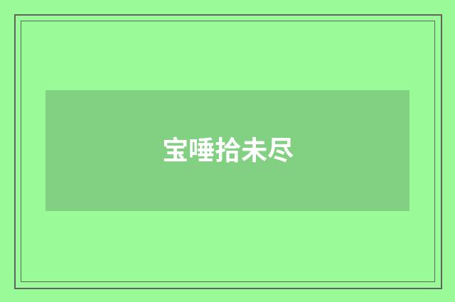 宝唾拾未尽