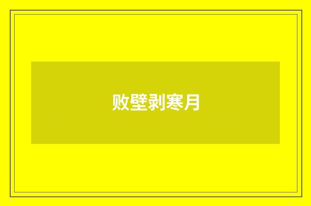 败壁剥寒月