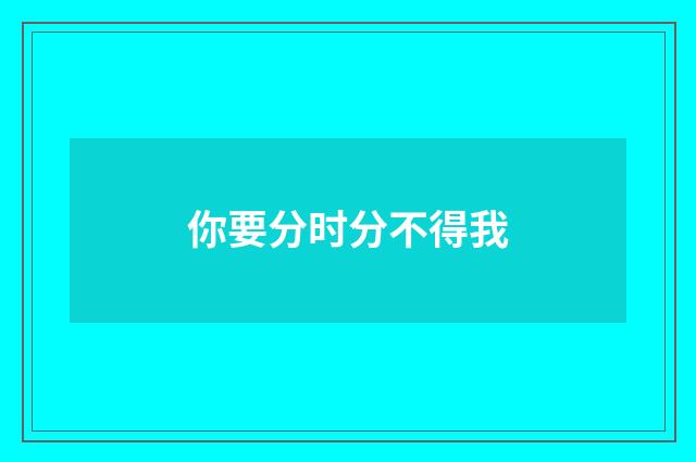 你要分时分不得我