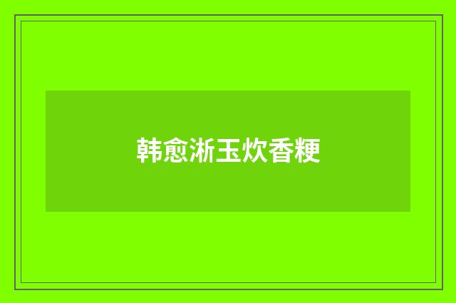 韩愈淅玉炊香粳