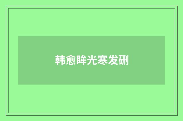 韩愈眸光寒发硎