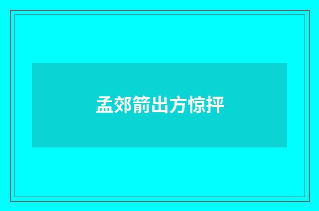 孟郊箭出方惊抨