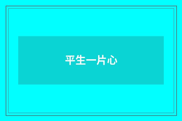 平生一片心
