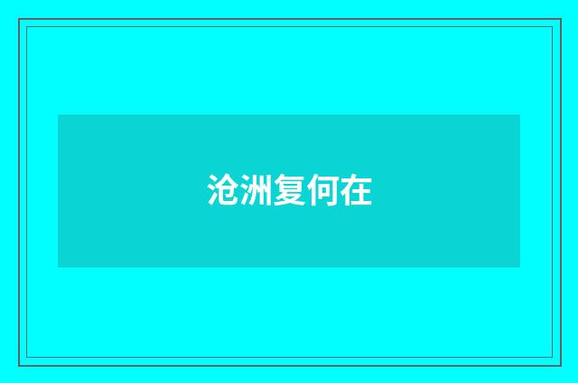 沧洲复何在