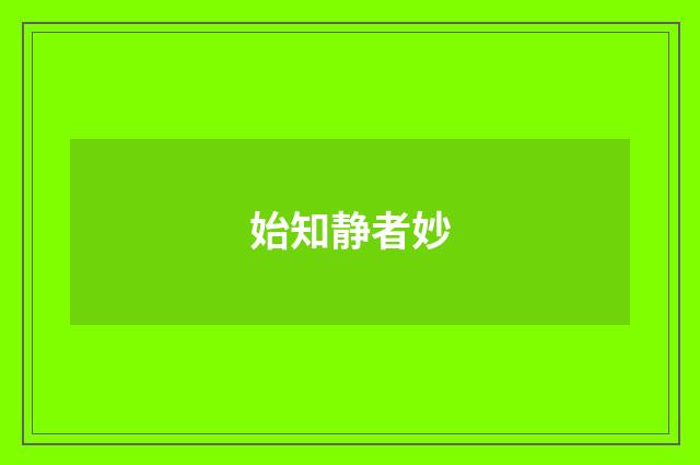 始知静者妙