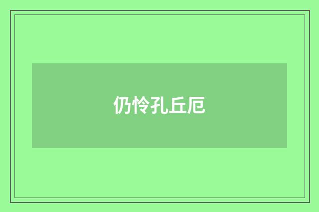 仍怜孔丘厄