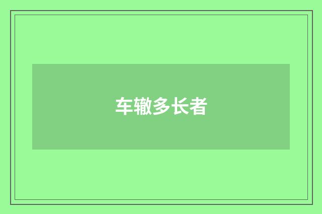 车辙多长者