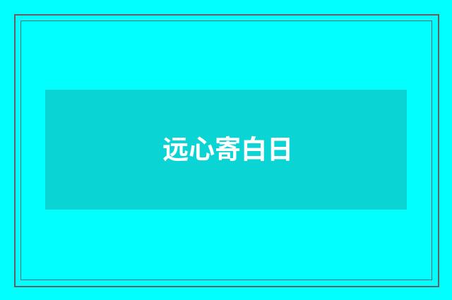 远心寄白日
