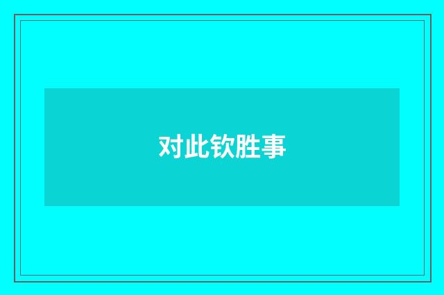 对此钦胜事
