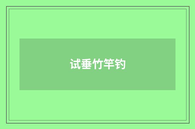 试垂竹竿钓