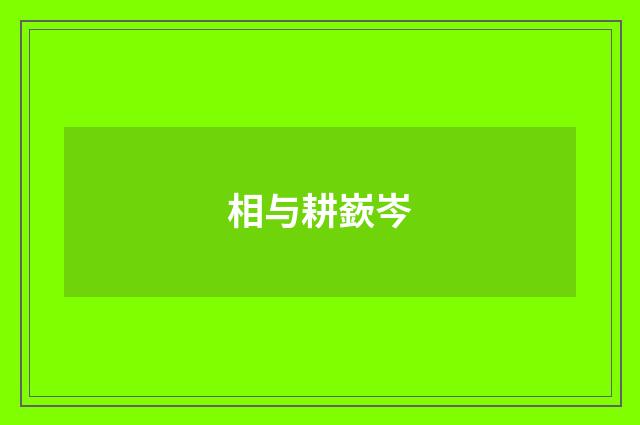 相与耕嶔岑