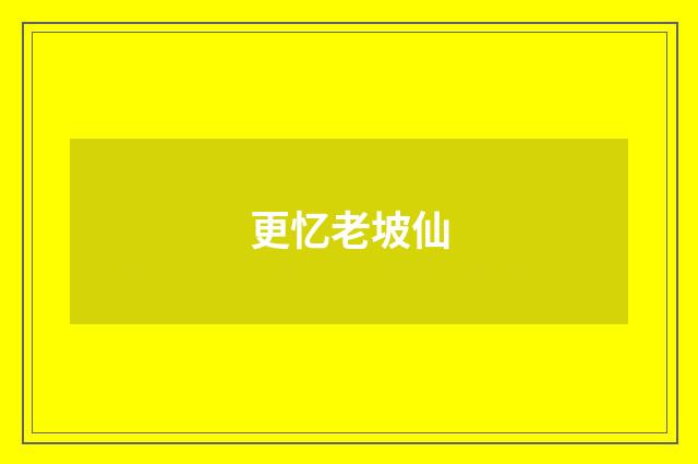 更忆老坡仙