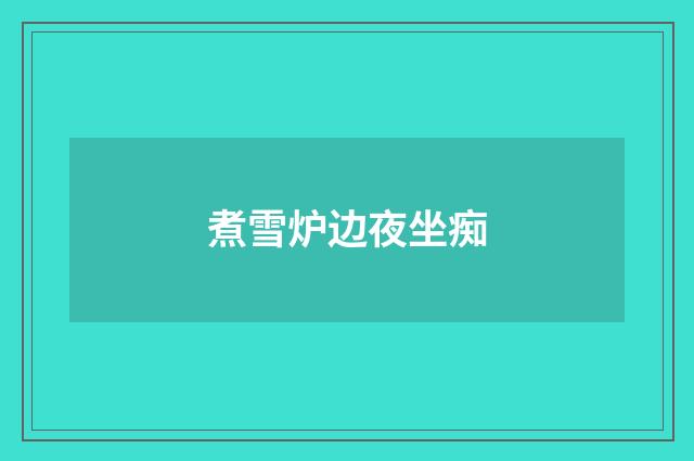 煮雪炉边夜坐痴