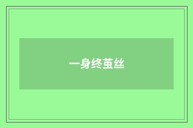 一身终茧丝