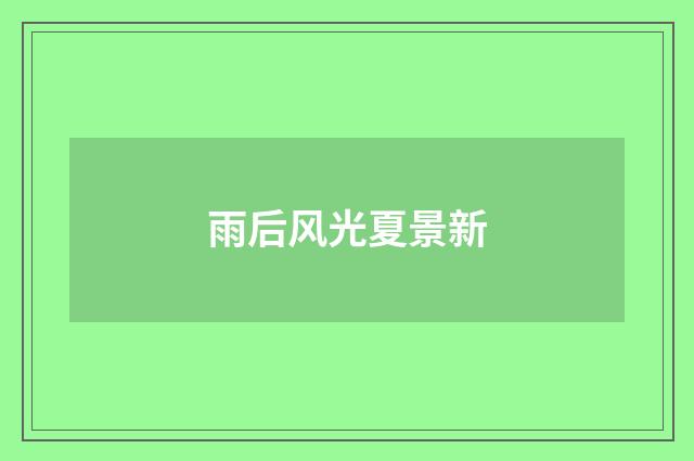 雨后风光夏景新
