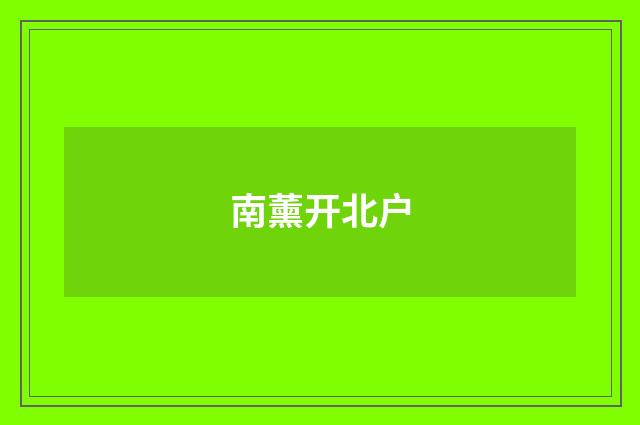 南薰开北户