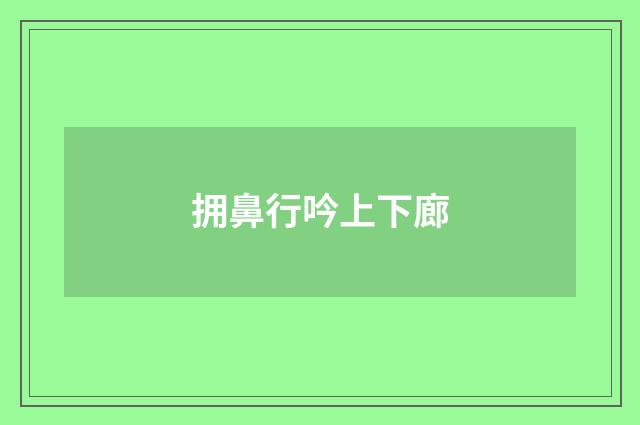 拥鼻行吟上下廊
