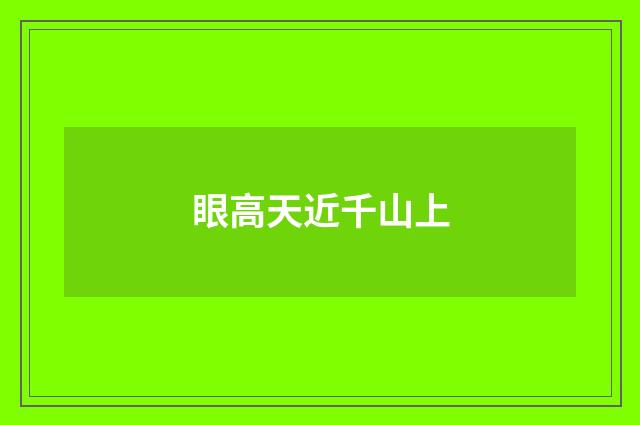 眼高天近千山上