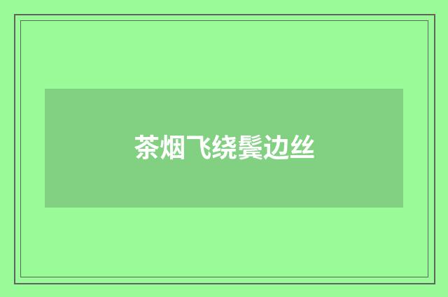 茶烟飞绕鬓边丝