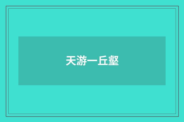 天游一丘壑