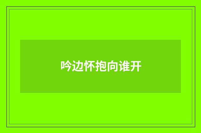 吟边怀抱向谁开