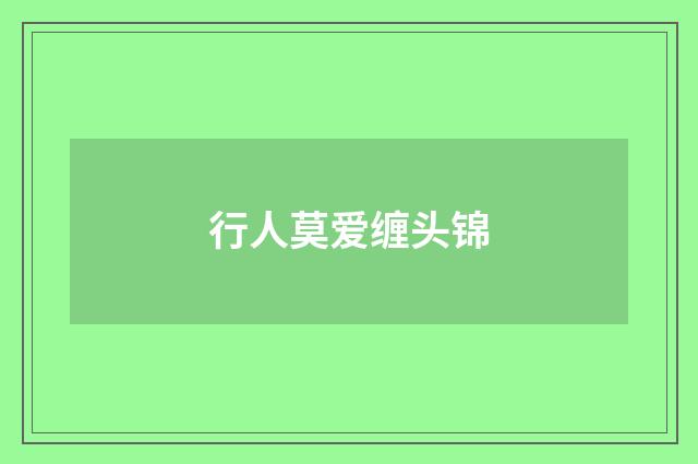 行人莫爱缠头锦