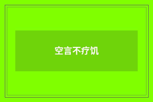 空言不疗饥