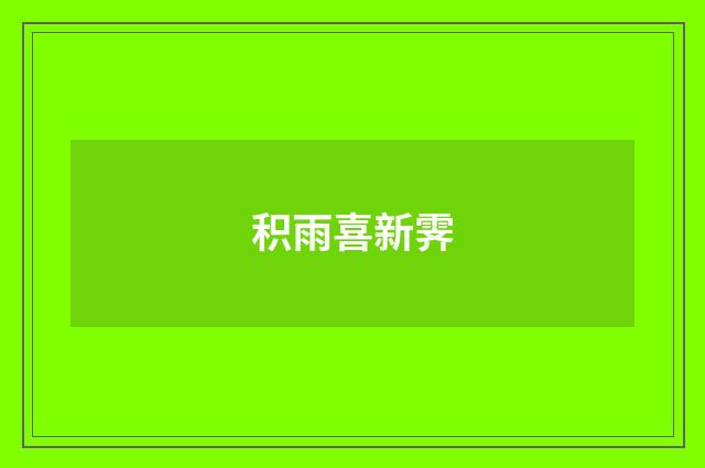 积雨喜新霁