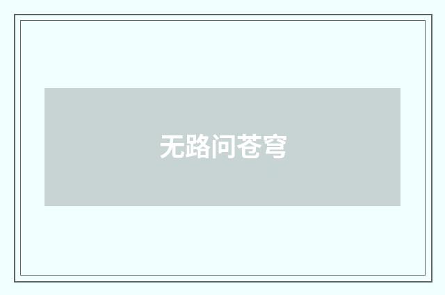 无路问苍穹