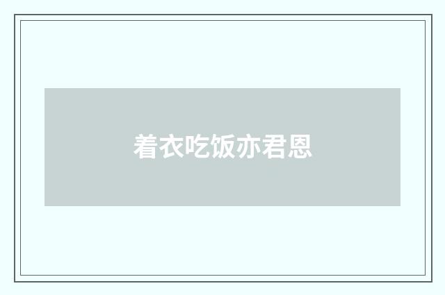 着衣吃饭亦君恩
