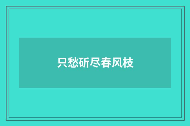 只愁斫尽春风枝